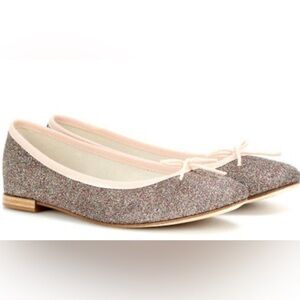 NEW Repetto Designer Rare CENDRILLON Glitter Ballet Flats Leather Sole Shoe 38.5